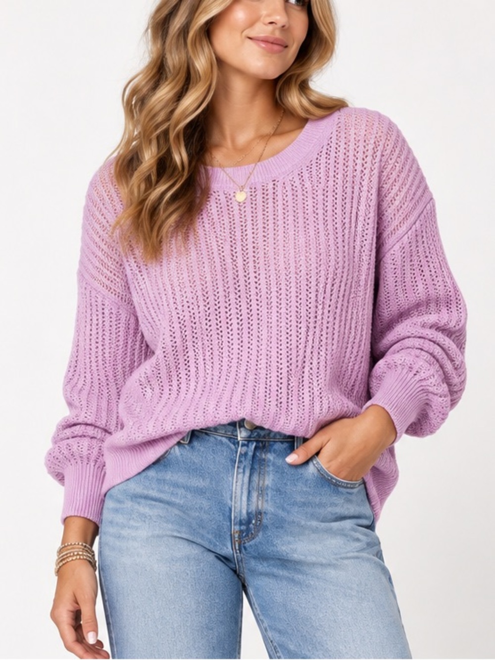 Kilte Cotton Cashmere Lavender Crewneck $295
